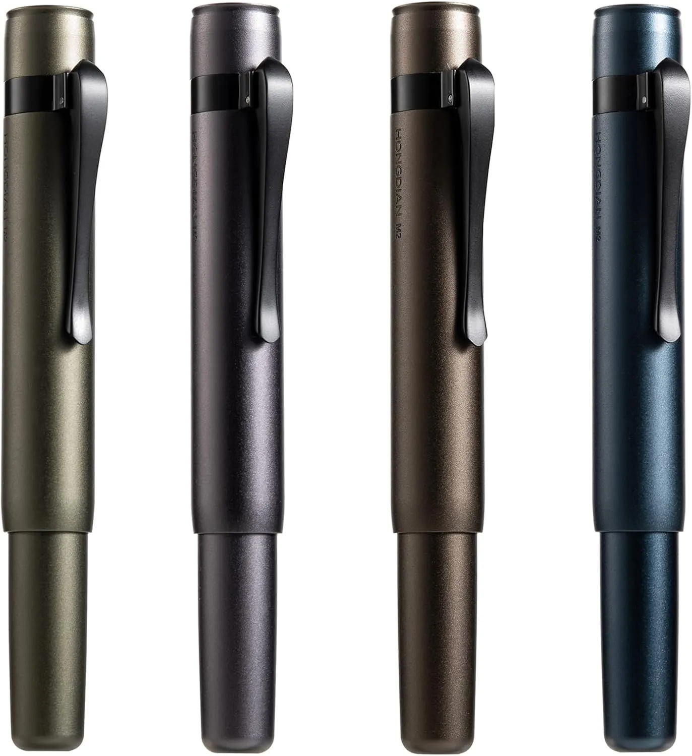 Hongdian M2 Black Forest Mini Fountain Pen, Extra Fine Soft Nib & Sleek Shape Aluminium Short Pocket Travel Pen (Midnight Blue)
