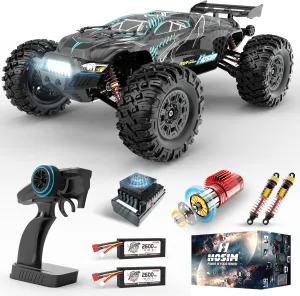 Hosim 1:10 Brushless RC Cars for Adults, 68 KMH Remote Control Car Fast, 4WD All Terrain Rc Trucks Off Road Waterproof Hobby Grade Large Racing Buggy Toy Gift Monster Trucks-Upgradeable to 3S Battery
