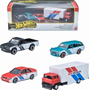 Hot Wheels Toy Cars, Premium Fast and Furious Premium Bundle, Set of 5 Die-Cast 1:64 Scale Toy Cars in Collectible Box from The Fast Franchise (BRE Datsun Ride on Toy Mini Cars 4 Cars)