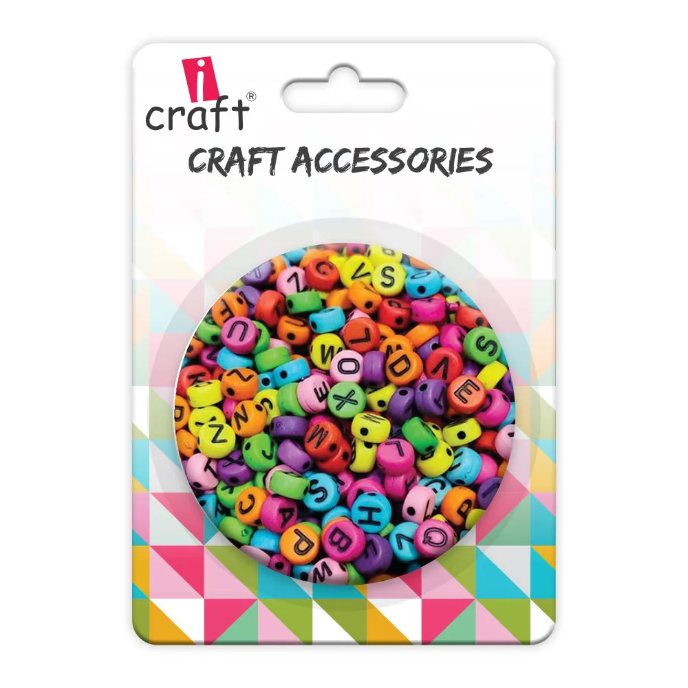 iCraft Alphabet Beads: Multi Alphabet Round  Create Personalized Jewelry and More!
