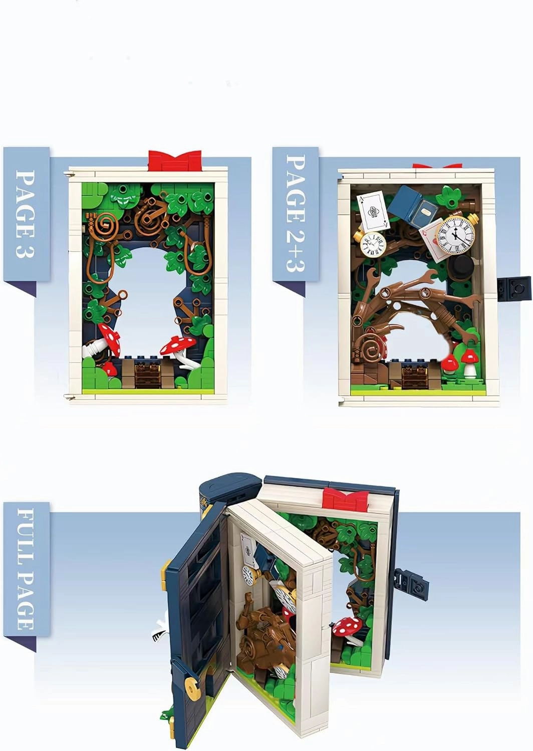 Illuminated Fairy Tale Book Building Blocks Toys Blue Version with Storyline for Boys and Girls -Includes for Women & Teenagers Adults