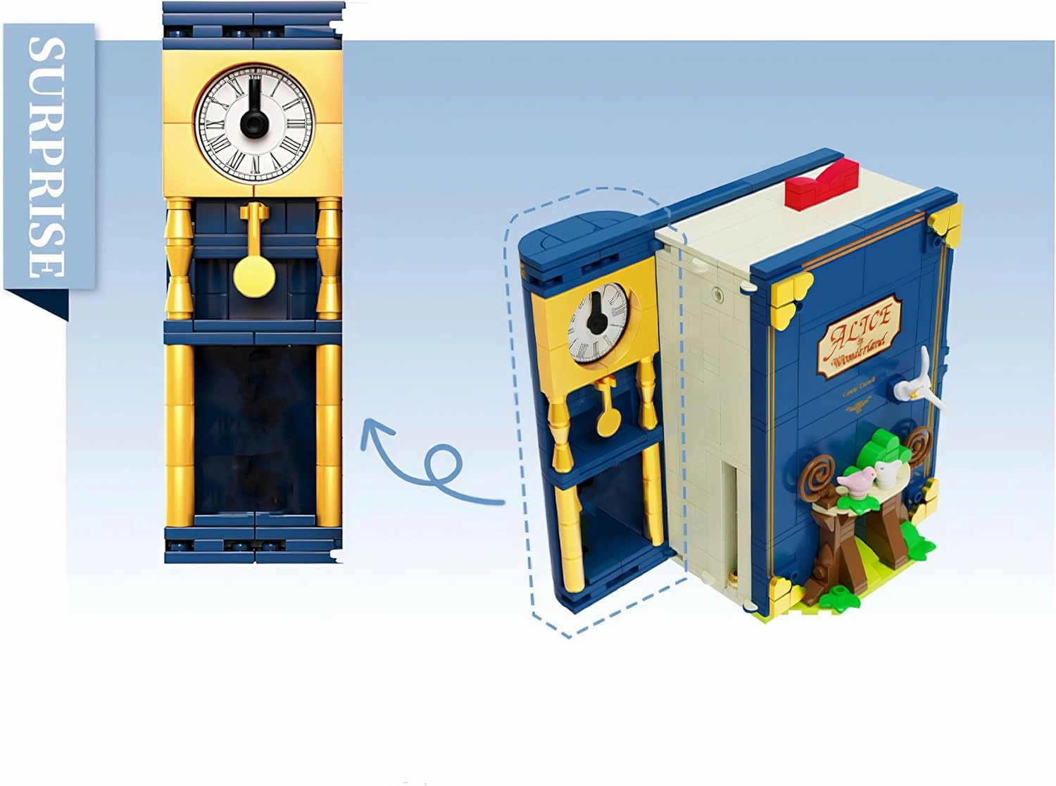 Illuminated Fairy Tale Book Building Blocks Toys Blue Version with Storyline for Boys and Girls -Includes for Women & Teenagers Adults