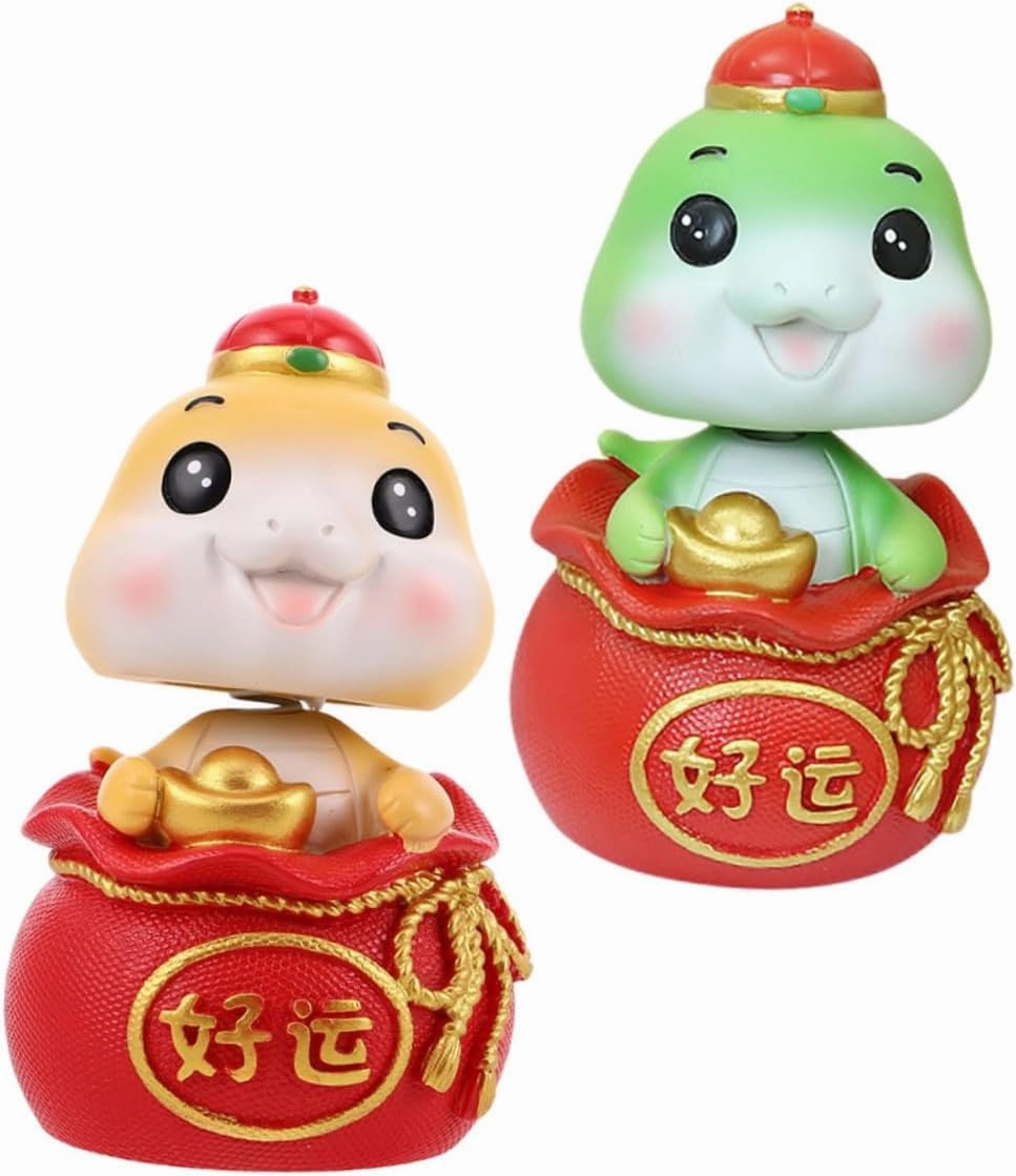 IMIKEYA 2pcs Miniature Resin Snake Decor Cute Cartoon Snake Figure for Car Dashboard and Home Desktop Lucky Symbol Ornament for Year Celebrations Adorable Design for All Ages