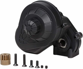INJORA Complete Gearbox Transmission with Gears Set 1/10 RC Crawler Car Axial SCX10 SCX10 II 90046 Upgrade Part (Black Complete Gearbox)
