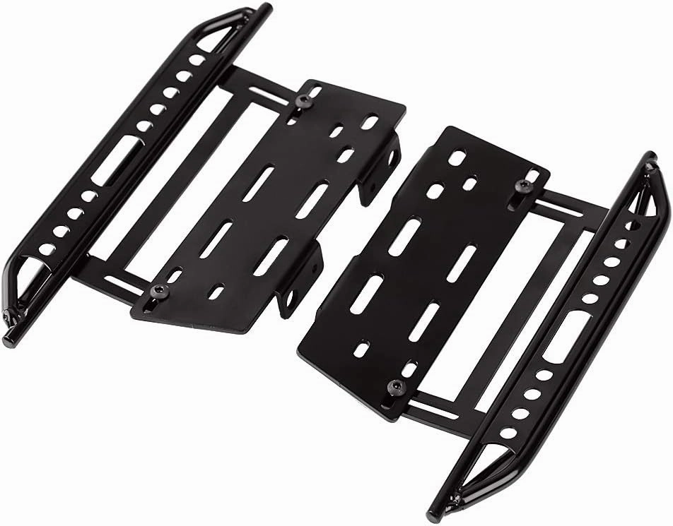 INJORA RC Car Pedals RC Side Board 2pcs RC Steps Plate Rock Sliders for 1:10 RC Crawler Axial SCX10 SCX10 II 90046 (Black)