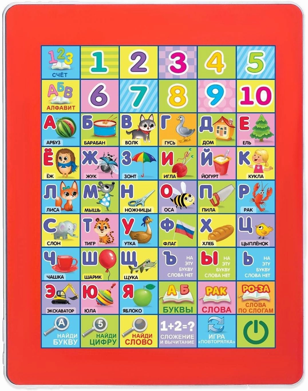 Interactive Russian Alphabet Baby Tablet - Learn to Speak Russian Azbuka - Kids Learning Tablet Russian ABC - Alphabet Toys - Russian Learning Tablet