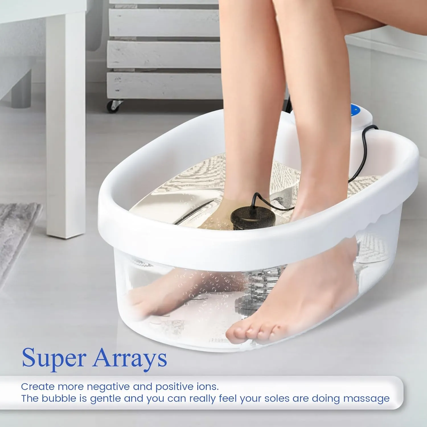 Ionic Foot Detox Machine - Portable Ion Foot Spa with Massage Slippers, Home Cleanse Machine, Detox Foot Bath Soak Tub