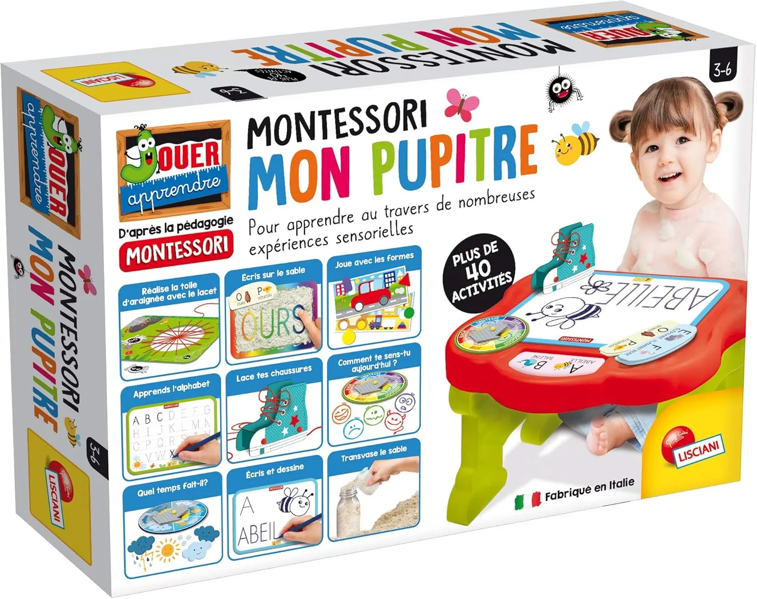 Italy Lisciani Pupite FR76734 Montessori Music Stand with 40 Activities, M