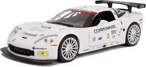 Jada Bigtime Muscle 1:24 2005 Chevy Corvette C6R Die-cast Car White, Toys for Kids and Adults