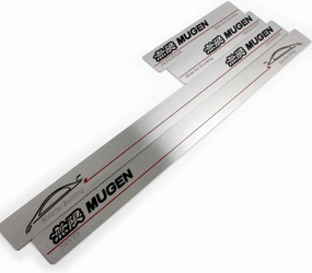JDM Mugen Door Entry Guards Sill Scuff Cover Panel Step Protector Stainless Compatible with Honda Civic 2006-2011, Welcome Pedal Protector Cover, 4pcs/Set