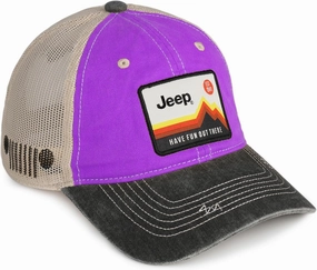 Jeep Have Fun Out There Patch Garment Washed Trucker Hat Unstructured