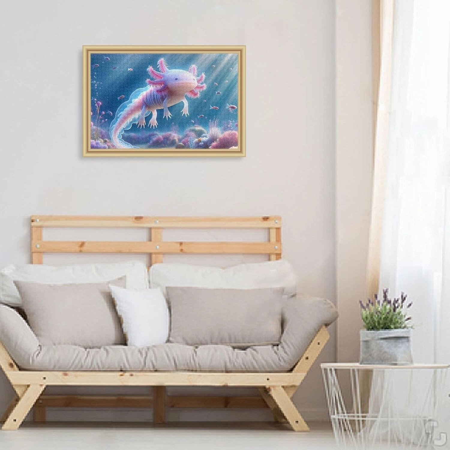 Jelly Fish Axolotl Jigsaw Puzzle 500 Pieces Adults Friends Family Game Gifts Fun Puzzles for Adults Custom Landscape Animal Art, 20.5" x 14.9"