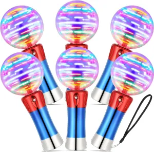Jerify 6 Pieces Light up Magic Ball Wand Flashing LED Thrilling Light Show Orbiter Rotating Wands for Birthday Party Favor Classroom Prizes