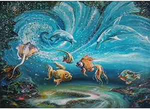 Jigsaw Puzzles 1000 Pieces, Glowing Sea Fish, Cute Fish Animals in Sea Jigsaw Puzzle for Adults Family Friends Lovers in Game Nights, Finished Size 27.56 x 19.7inches