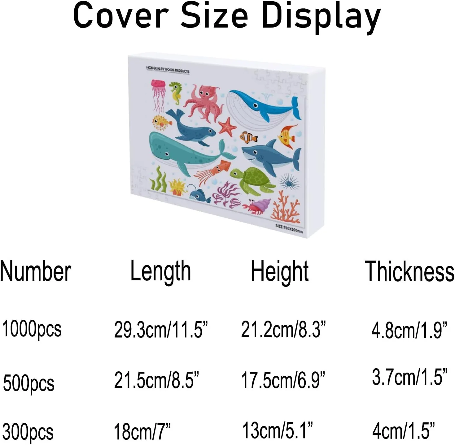 Jigsaw Puzzles Cute Ocean Fish Octopus Shark Turtle JellyfishDIY Brain Challenge Puzzle Educational Intellectual Decompress Fun Toy for Adults Children Gifts Boys Girls Home Decor 500 pcs