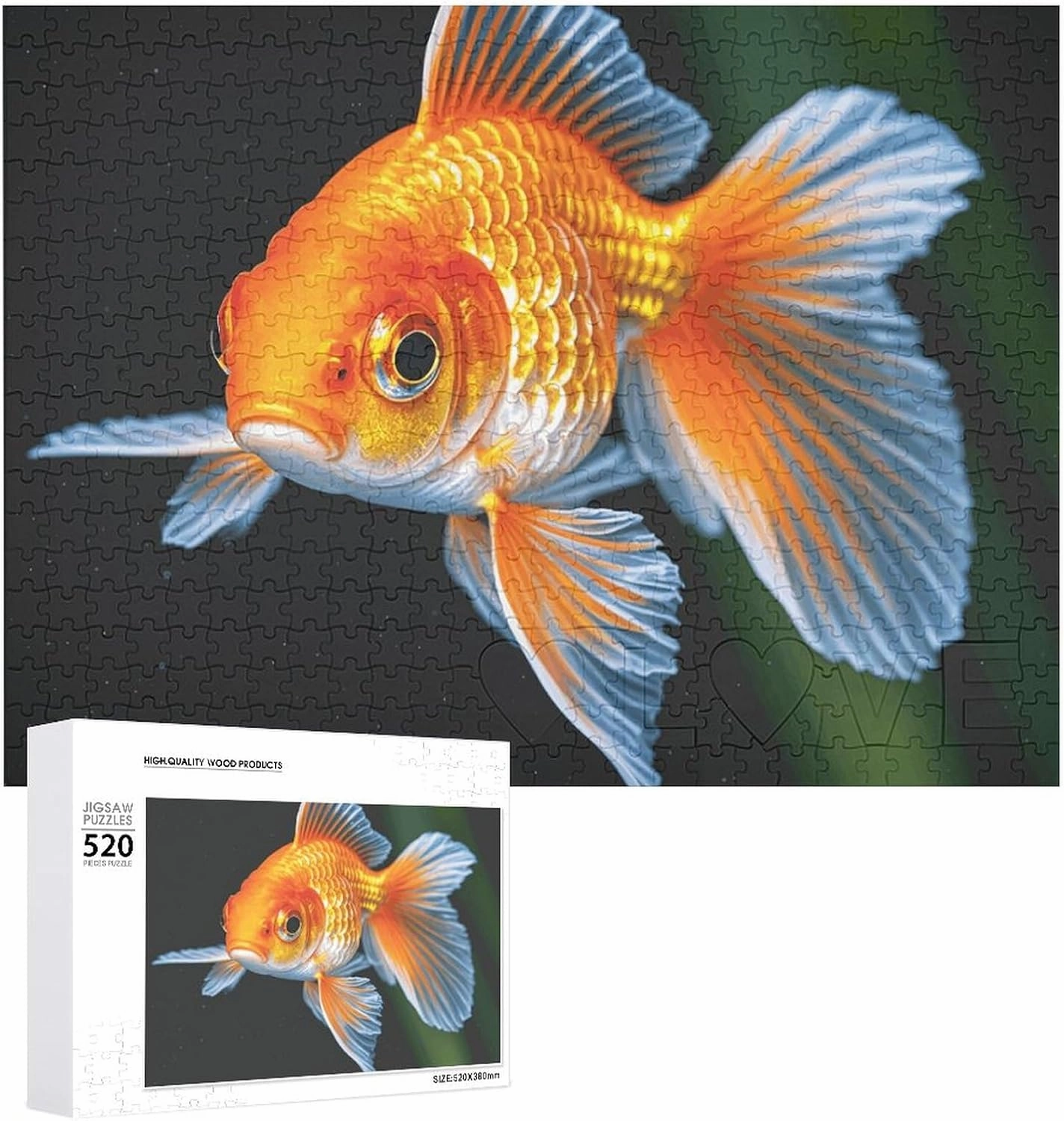 Jigsaw Puzzle Cute Fish Adult Puzzle Wooden Puzzle Challenging Puzzles for Adults Family Puzzle Collage Puzzles 520 Piece Puzzle Game for Puzzle Lovers 20.5x15 in