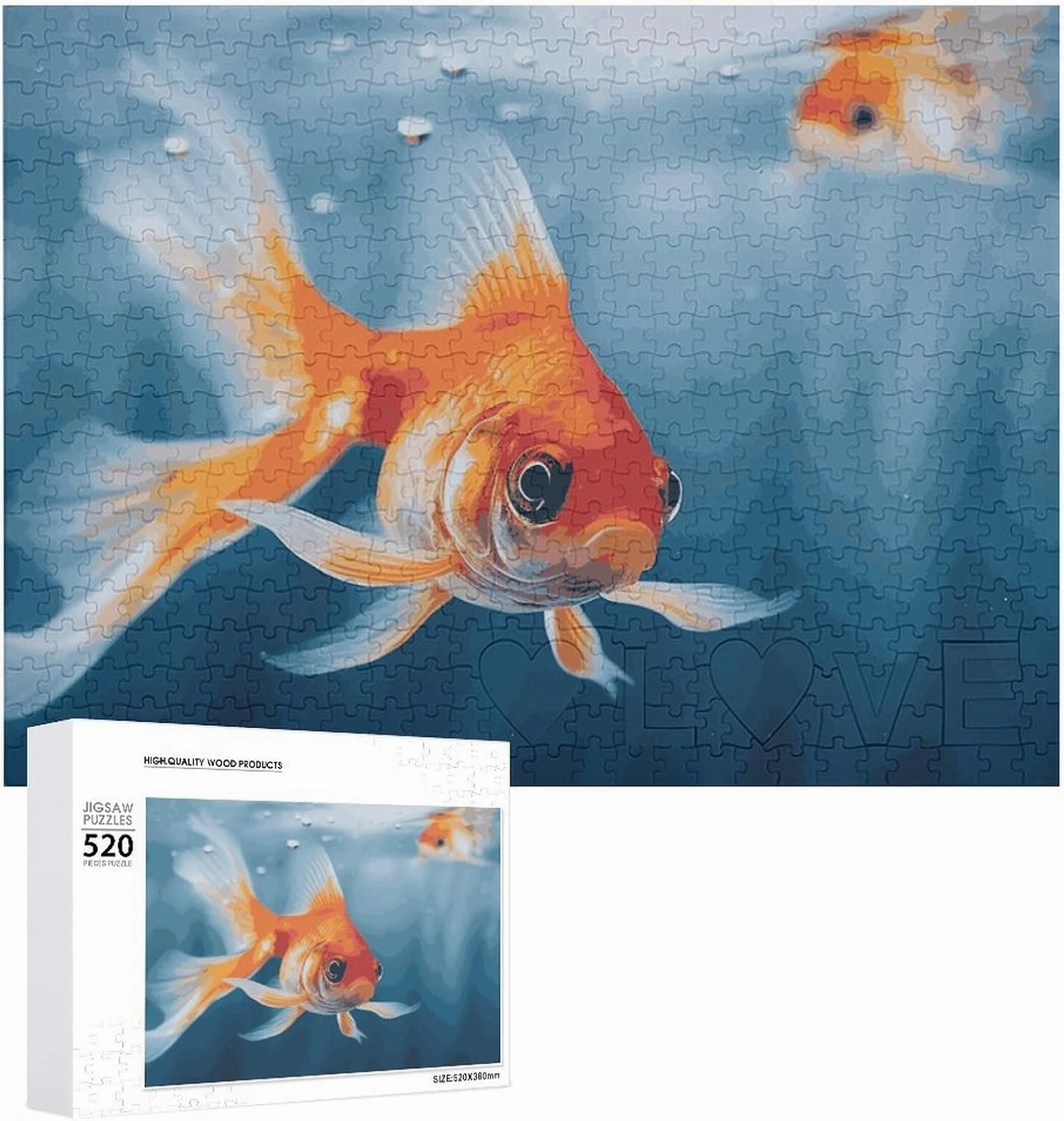 Jigsaw Puzzle Fish Adult Puzzle Wooden Puzzle Challenging Puzzles for Adults Family Puzzle Collage Puzzles 520 Piece Puzzle Game for Puzzle Lovers 20.5x15 in