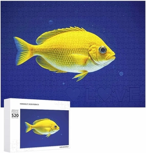 Jigsaw Puzzle Fly Yellow Fish Adult Puzzle Wooden Puzzle Challenging Puzzles for Adults Family Puzzle Collage Puzzles 520 Piece Puzzle Game for Puzzle Lovers 20.5x15 in
