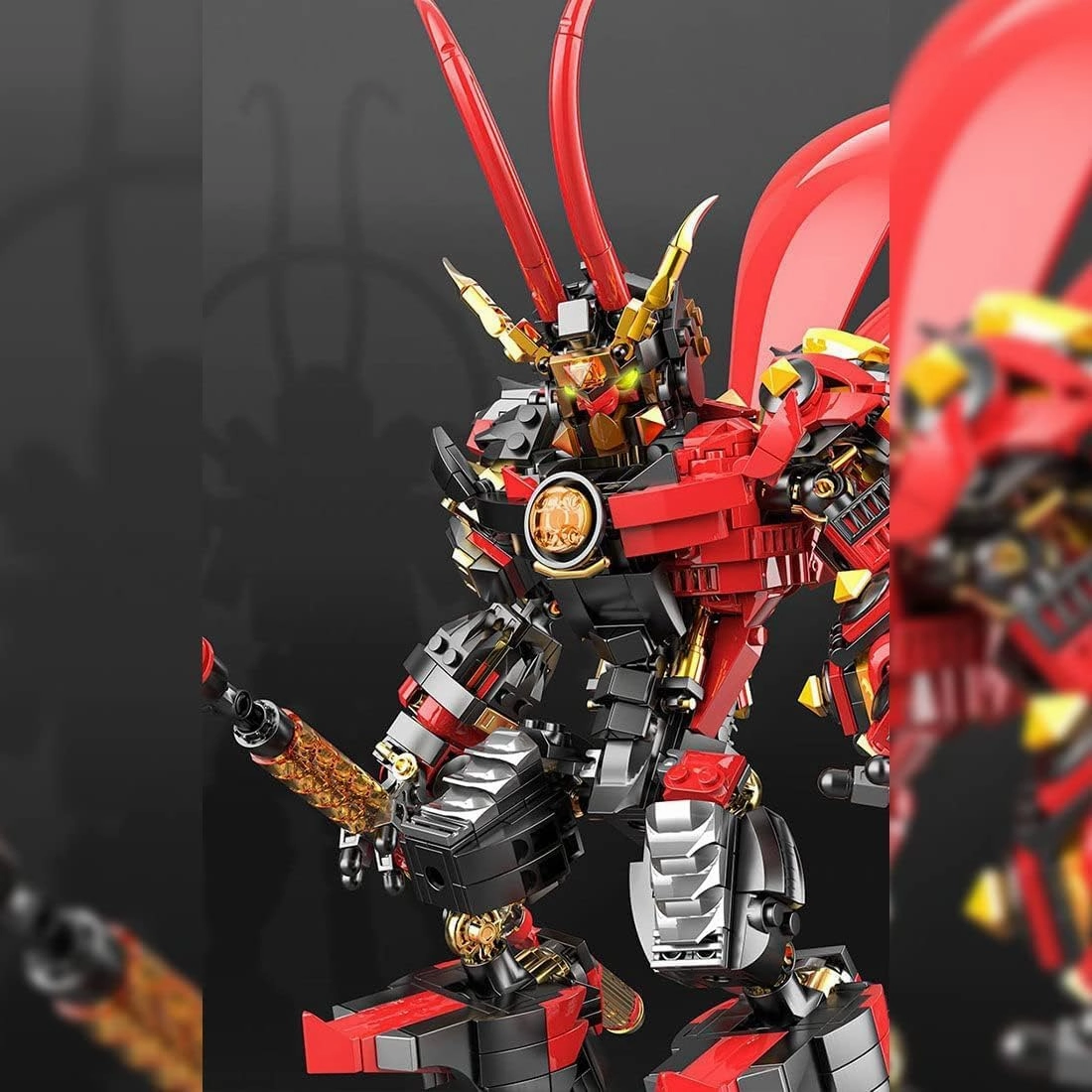 JOMIOD MOC China Chic Mecha Six-Eared Macaque General Chinoiserie Model, 1177PCS Collectible Mecha Toy for Kids Adults Christmas Birthdays Gift, Mech Action Figure Building Model