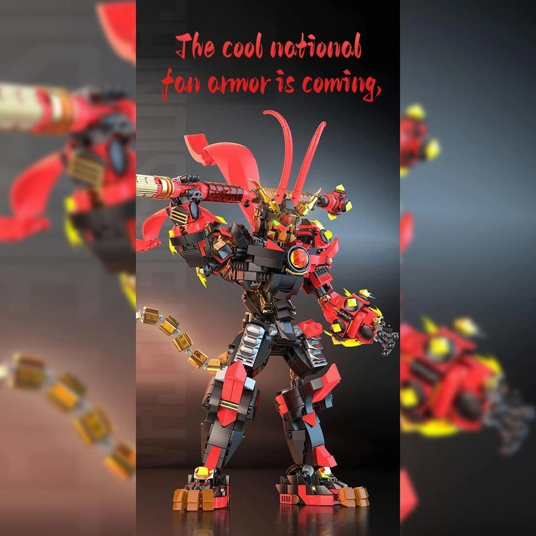 JOMIOD MOC China Chic Mecha Six-Eared Macaque General Chinoiserie Model, 1177PCS Collectible Mecha Toy for Kids Adults Christmas Birthdays Gift, Mech Action Figure Building Model