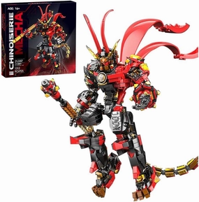JOMIOD MOC China Chic Mecha Six-Eared Macaque General Chinoiserie Model, 1177PCS Collectible Mecha Toy for Kids Adults Christmas Birthdays Gift, Mech Action Figure Building Model