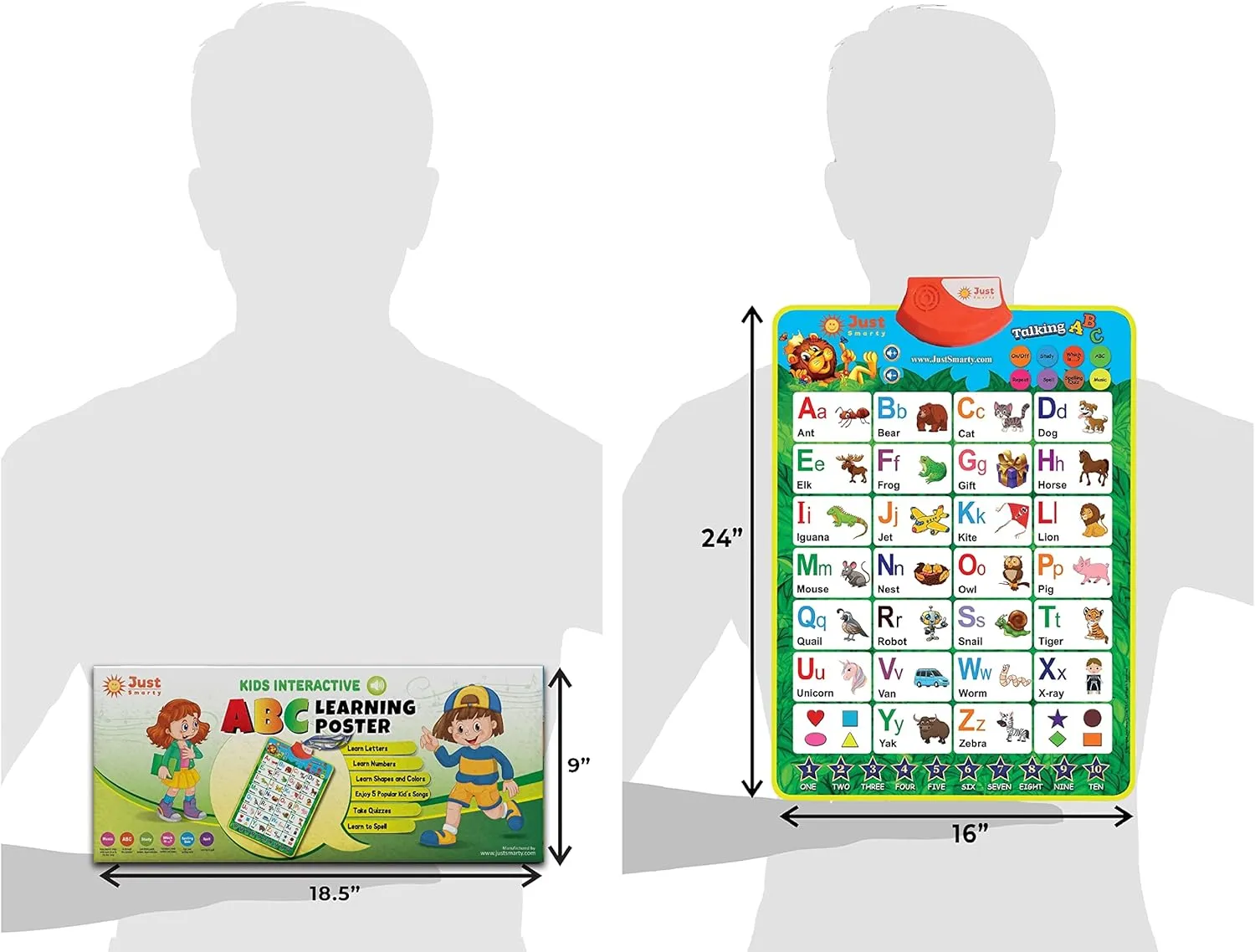 Just Smarty Interactive Learning & Education Toys for 2  year old | Alphabet Learning Toddler Toys Age 1-2 | Learning Toys for 1   Year Old Boys and Girls | ABC Baby Learning Toys 12-18 Months