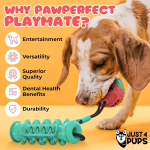 Just4Pups Dog Chew Toys – for Aggressive Chewers, Indestructible Tough & Durable, Best Interactive Boredom Puppy Toy with Treats, Rubber Dental Chewer, Long Lasting High Energy Doggie Proof Power
