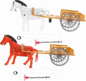 KESYOO 2Pcs Electric Rotating Horse and Cart for Safe Plastic Carriage Shape for Boys for Fun Playtime Activities