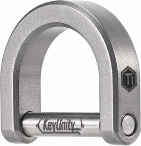 KeyUnity KA17 Titanium D Ring Key Shackle, U Shape Key Ring Horseshoe Clasp for Car Fob, DIY Leather Key Organizer (M)