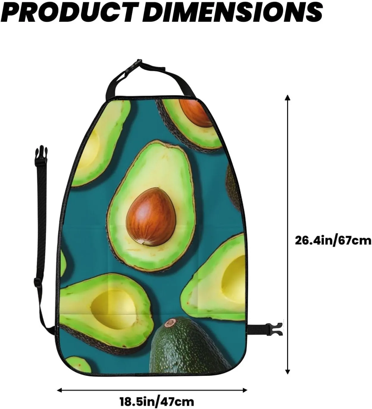 Kick Mat Back Seat Protector for Car 2 Pack Extra Large Car Back Seat Cover with 3 Storage Pockets Waterproof Seat Back Protector Fresh Tropical Fruit Backseat Car Organizer for Trucks SUV