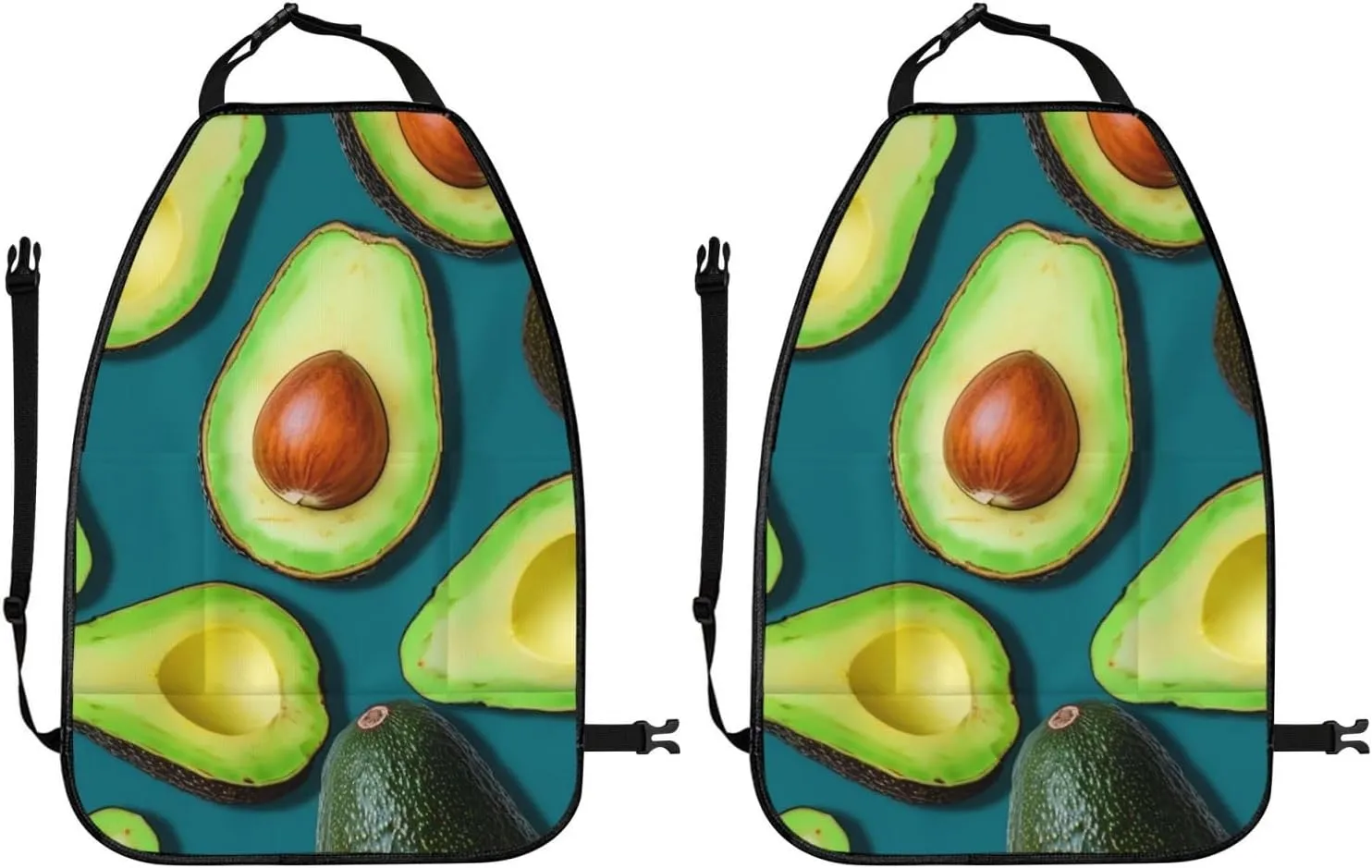 Kick Mat Back Seat Protector for Car 2 Pack Extra Large Car Back Seat Cover with 3 Storage Pockets Waterproof Seat Back Protector Fresh Tropical Fruit Backseat Car Organizer for Trucks SUV