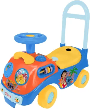 Kiddieland: Lights N' Sounds Adventure Ride-On - Stitch - Disney Foot-to-Floor Vehicle, Interactive Dashboard, Push-Pull Handle, Toddlers 12-36mo