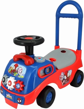 Kiddieland: My First Activity Ride-On - Racer Spidey - Light & Sounds, Marvel Foot-to-Floor Vehicle, Interactive Dashboard, Handle, Toddlers 12-36mo