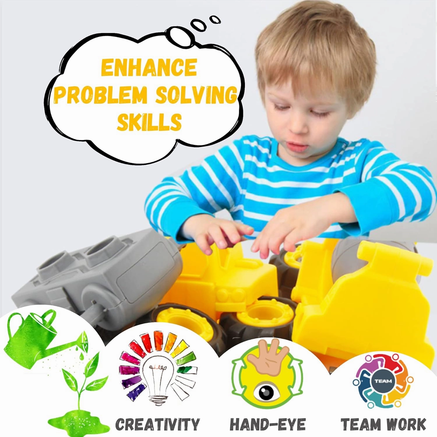 Kididdo Excavator Toys for Boys 3-5 Years Old Kids Construction Vehicle Building Toys for Toddlers Take Apart Truck with Screwdriver and Drill DIY Educational STEM Toy Gift for 3 4 5 Yeas Old Boy