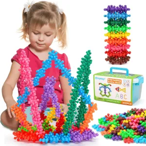 Kids Building STEM Toys for 3 4 5 6  Year Old Boy Girl Birthday Gift, 300PCS Educational Interlocking Discs Building Blocks for Kids Ages 3-5 4-8 5-7 Preschool Classroom Manipulatives Creative Games