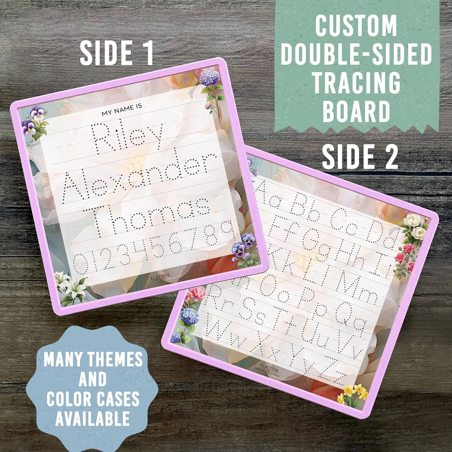 Kid's Name Tracing Board | Dry Erase Letter Tracing | Reusable Name Tracing Board | Letter Tracing Board | Personalized | Flowers Theme
