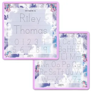 Kid's Name Tracing Board | Dry Erase Letter Tracing | Reusable Name Tracing Board | Letter Tracing Board | Personalized | Unicorn Theme