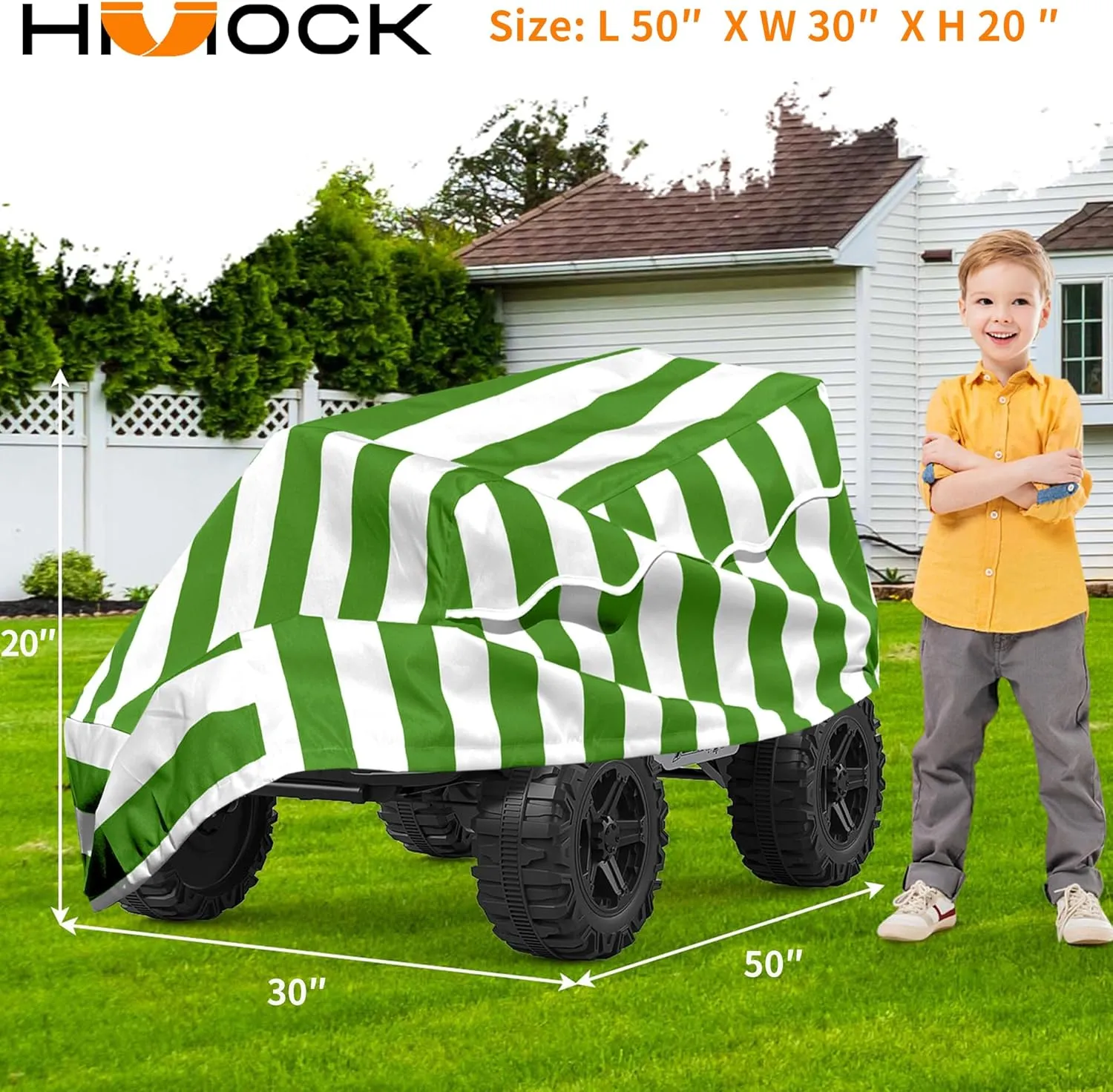 Kids Ride on Toy Car Cover - Universal Fit, Waterproof Protection for Electric Cars, Jeep, Outdoor Ride on Toys - Green