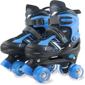 Kids Roller Skates for Boys Girls Beginner Toddlers, 4 Sizes Adjustable Roller Skates with Light up Wheels for Children, patines para niñas patins à roulettes Enfants Filles Garçons