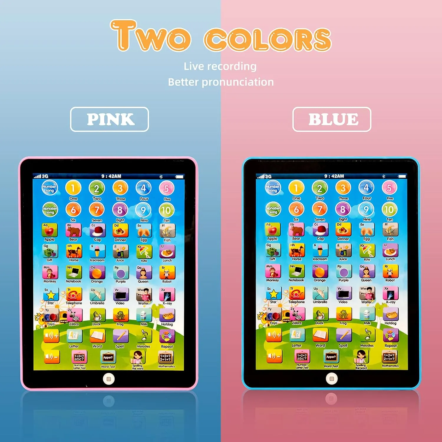 Kids Tablet -Learning Pad,with 6 Games to Learn Music/Words/Learning Letters / Alphabet,Education Tablet for Kids for Boys & Girls 3 Years Up…