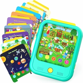 Kids Learning Tablet Educational Learning Pad for Toddlers 2-5 to Learn Alphabets, Numbers, Foods, Time, Music, Vehicles,Tablet Toy for Toddlers Ages 2 3 4 5 6 Years Old Green