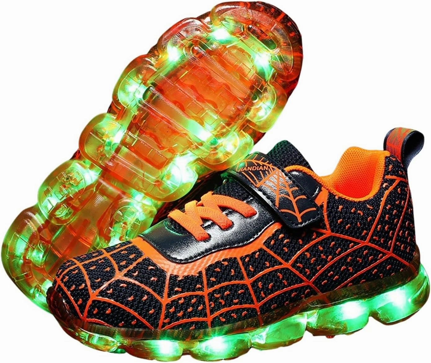Kids Led Light Up Shoes Flash Sneakers with Spider Upper USB Charge Luminous Trainers for Boys Girls Toddles
