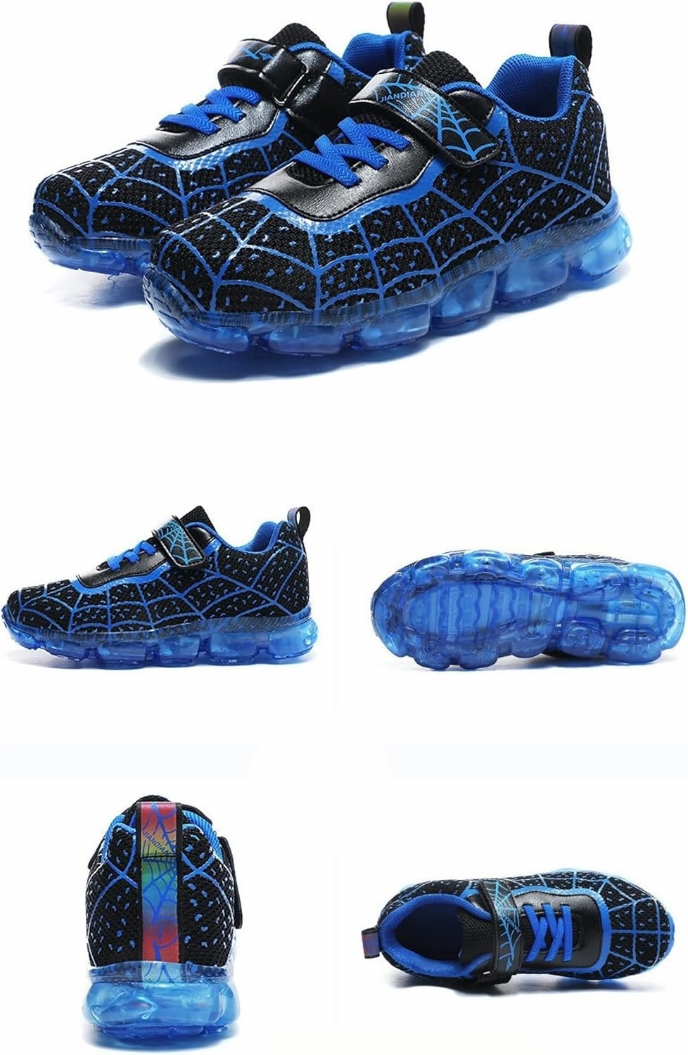 Kids Led Light Up Shoes Flash Sneakers with Spider Upper USB Charge Luminous Trainers for Boys Girls Toddles