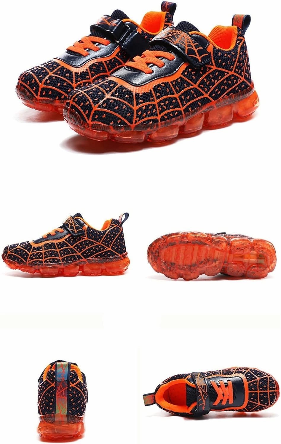 Kids Led Light Up Shoes Flash Sneakers with Spider Upper USB Charge Luminous Trainers for Boys Girls Toddles