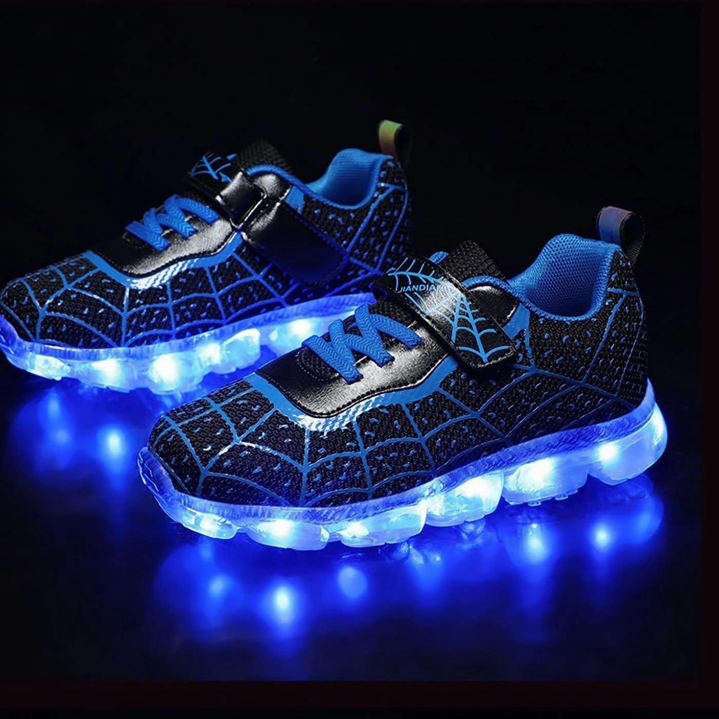 Kids Led Light Up Shoes Flash Sneakers with Spider Upper USB Charge Luminous Trainers for Boys Girls Toddles