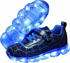 Kids Led Light Up Shoes Flash Sneakers with Spider Upper USB Charge Luminous Trainers for Boys Girls Toddles
