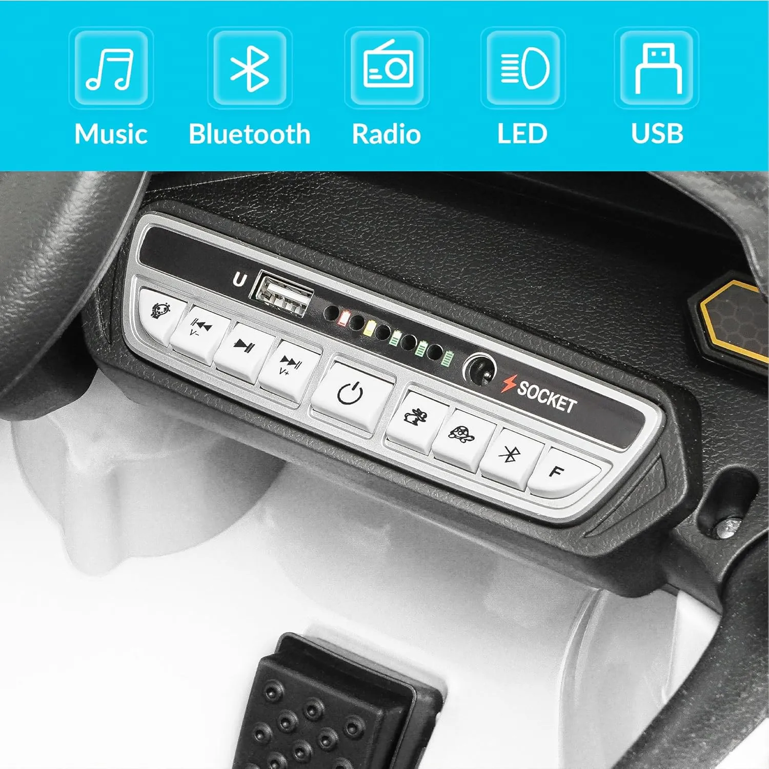 Kidzone 12v Ride On Car, Licensed Lamborghini Autentica Limited Edition Electric Vehicle Toy for Kid & Toddler, Battery Powered Sports Car w/2 Speed, 4 Motors, Parent Control, Spring Suspension -White