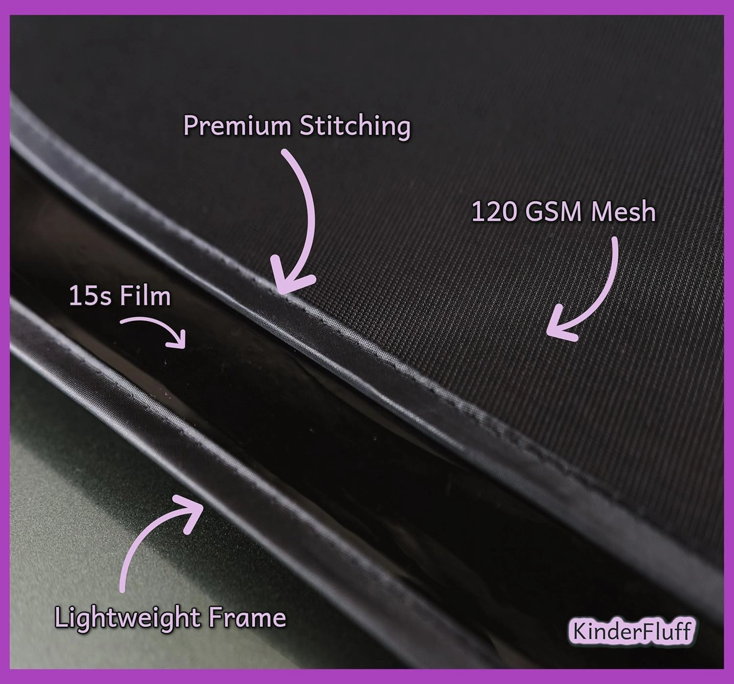 kinder Fluff Car Window Shade (4Pack)-The Only Certified Car Window Sun Shade for Baby Proven to Block 99.95% UVR - Mom's Choice Gold Award - Car Seat Sun Protection - Jumbo