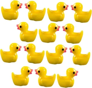 Kisangel 220pcs Miniature Cute Duck Figurines for Micro Landscape Decor Resin Animal Ornaments for Fairy Garden Dollhouse Party Favors and Creative DIY Projects