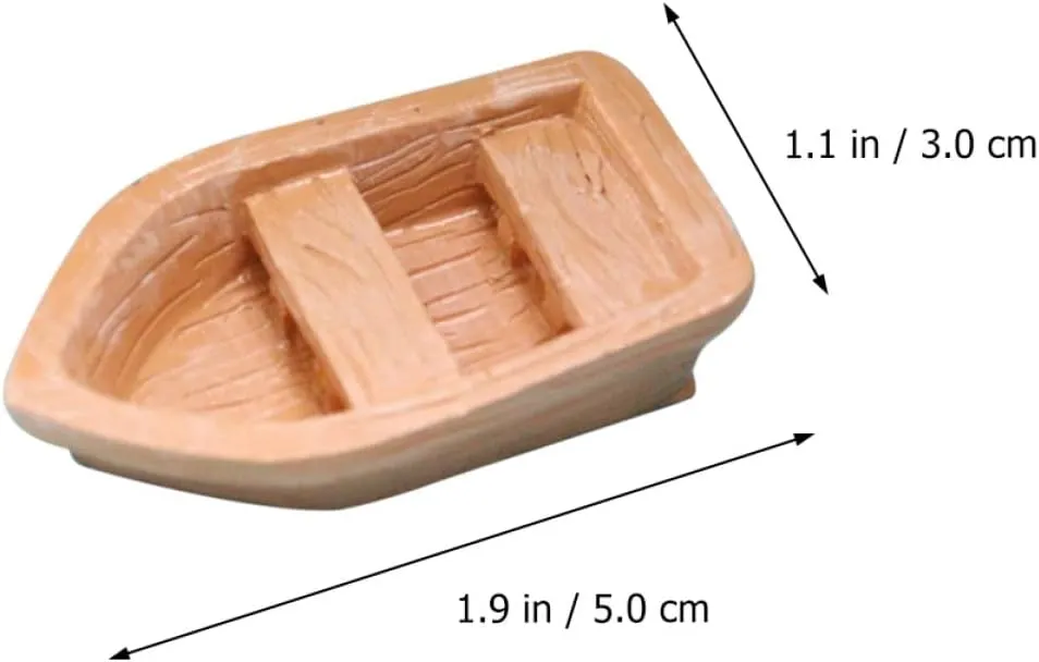 Kisangel 3sets 5pcs Mini Dollhouse Boat Model Charming Craft for Micro Landscape Decorations Unique Friends Family and Collectors for Fairy Garden Scenes 5pcs*3